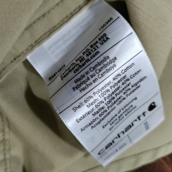 Carharrt FORCE Relaxed Fit Short Sleeve Button Front Collared Shirt Men's Medium - Picture 7 of 14